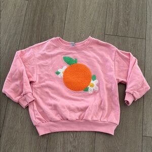 Old Navy Pink Sweatshirt with Orange Floral Accent toddler girls size 4T